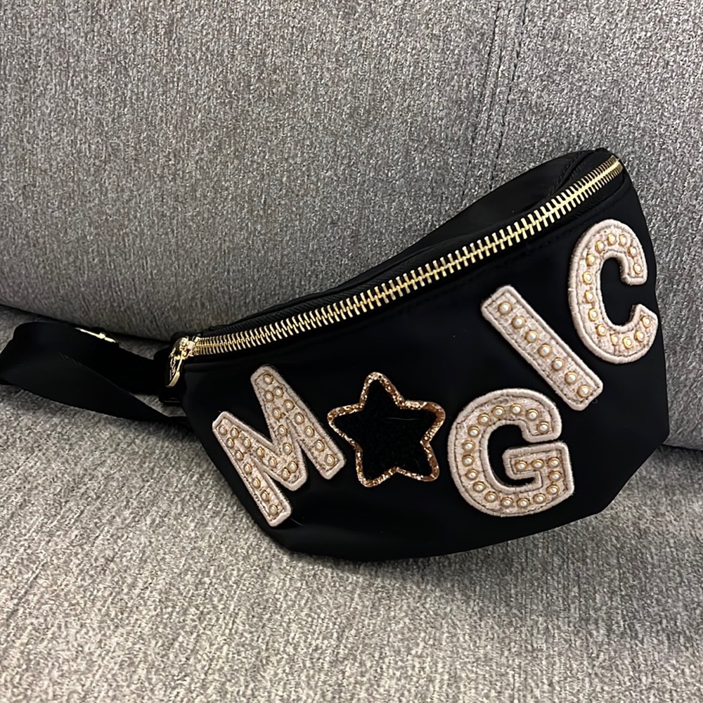 Stoney Clover Lane Noir fanny pack with Magic patches sewn